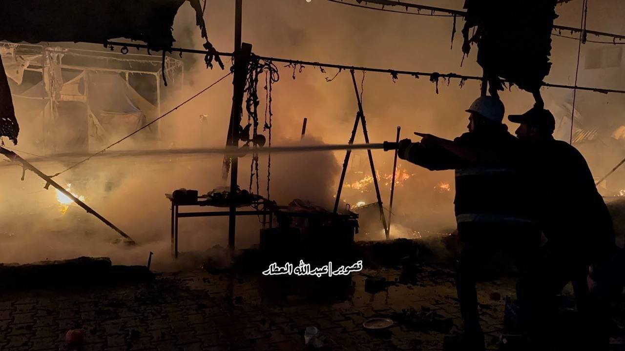 شب جهنمی؛ آتشسوزی چادرهای آوارگان فلسطینی، زنده زنده سوختن فلسطینیان در حمله دیشب رژیم اسرائیل | تصاویر