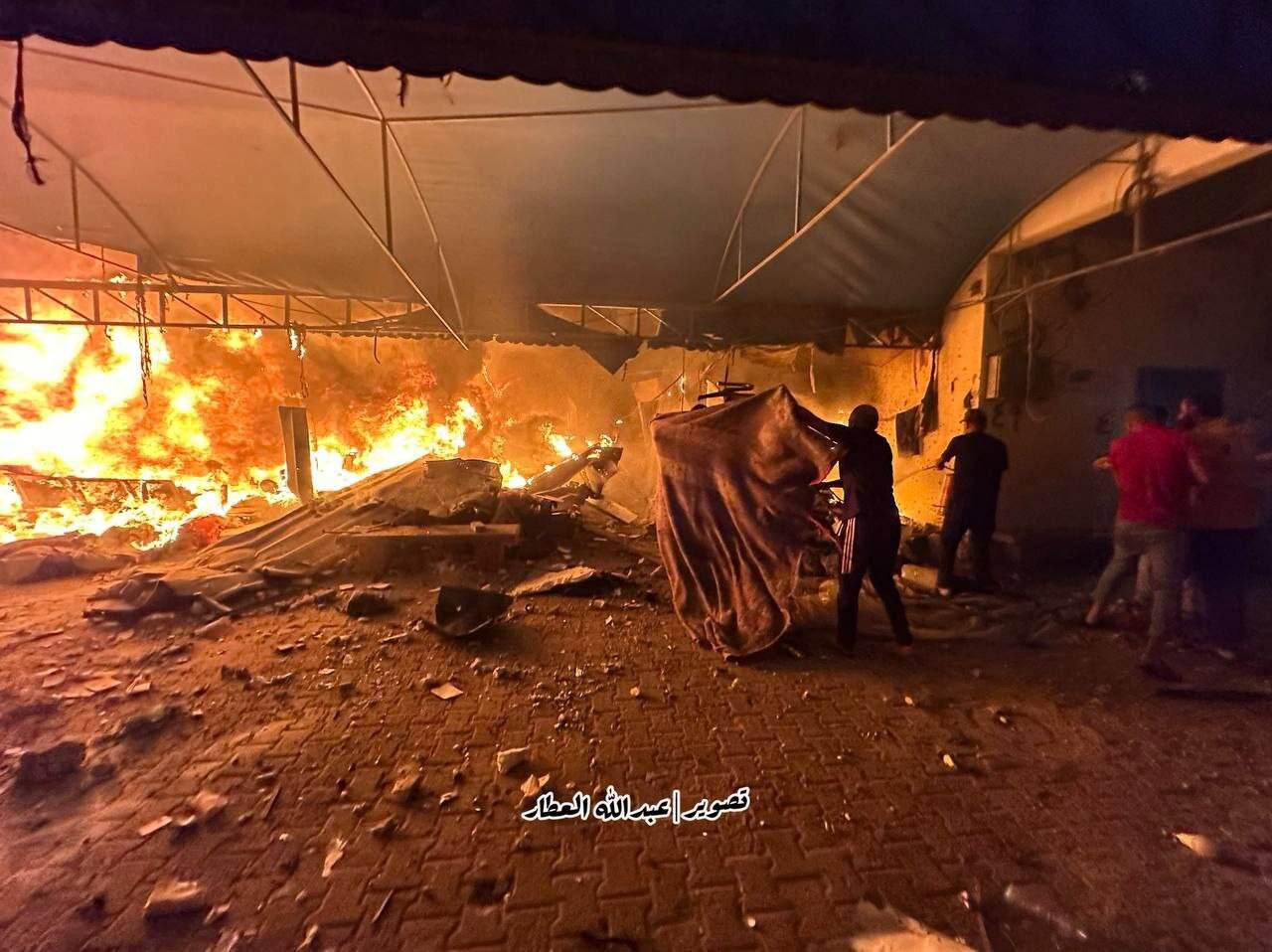 شب جهنمی؛ آتشسوزی چادرهای آوارگان فلسطینی، زنده زنده سوختن فلسطینیان در حمله دیشب رژیم اسرائیل | تصاویر