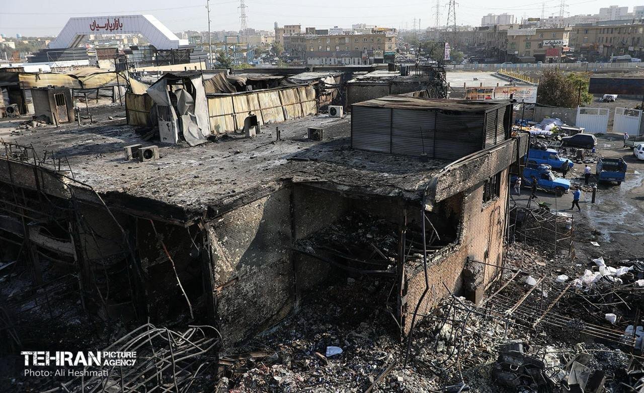 وضعیت بازار آهن شادآباد ۳ روز پس از آتشسوزی | تصاویر