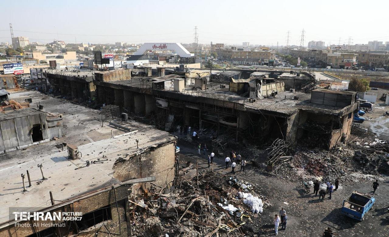 وضعیت بازار آهن شادآباد ۳ روز پس از آتشسوزی | تصاویر