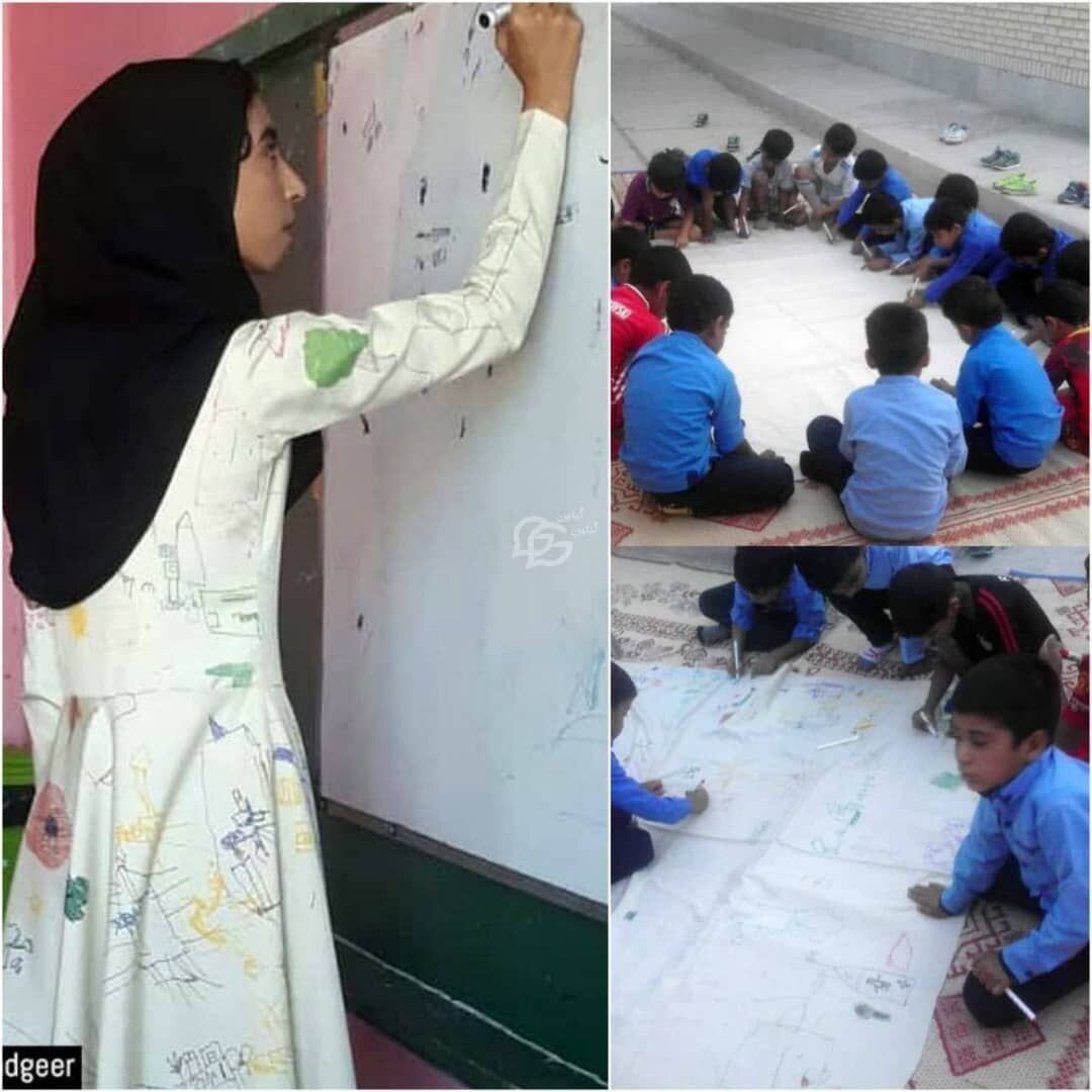 دفتر نقاشی دانشآموزان مانتو خانم معلم هرمزگانی شد + عکس