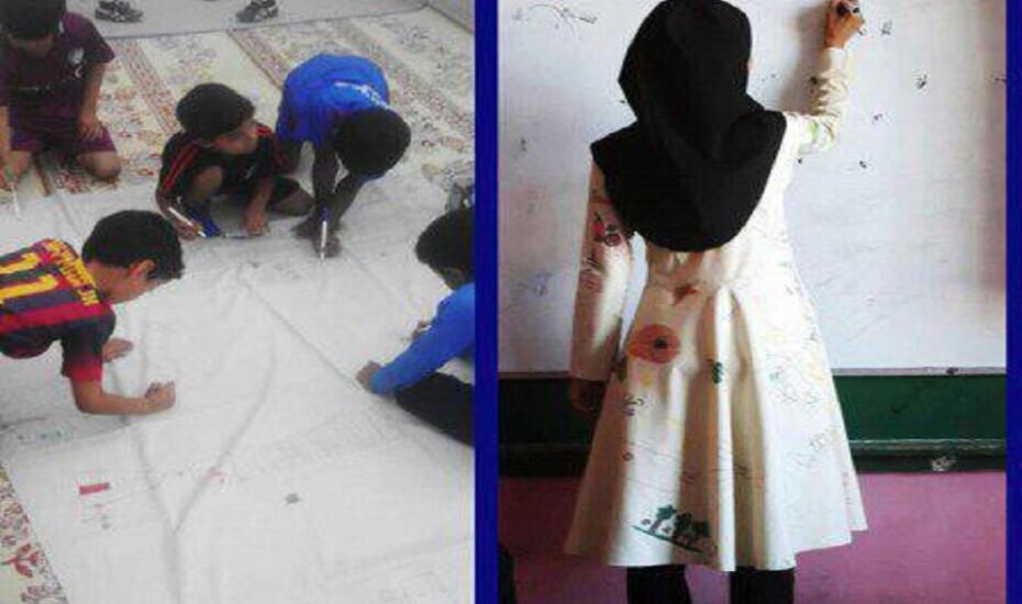 دفتر نقاشی دانشآموزان مانتو خانم معلم هرمزگانی شد + عکس