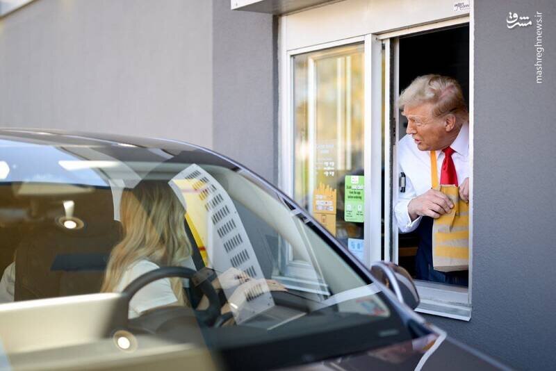 سیرک جدید انتخاباتی ترامپ در پنسیلوانیا ؛ کار کردن ترامپ در رستوران مکدونالد | تصاویر