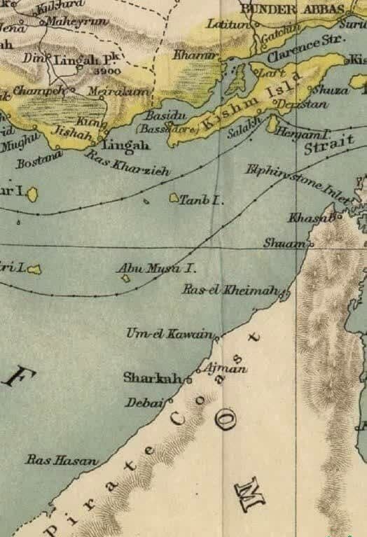 پیدا شدن نقشه قدیمی انگلیسی و تأیید مالکیت ایران بر جزایر سه گانه + عکس