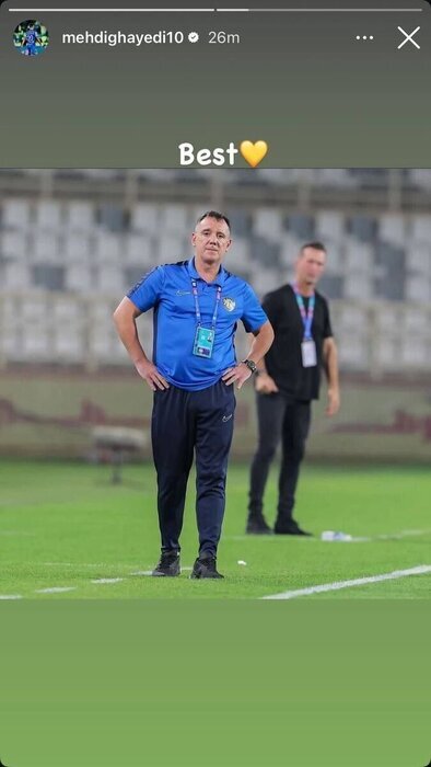 روزهای عجیب ستاره فوتبال ایران در امارات | قایدی این بار عکس سرمربیاش را استوری کرد