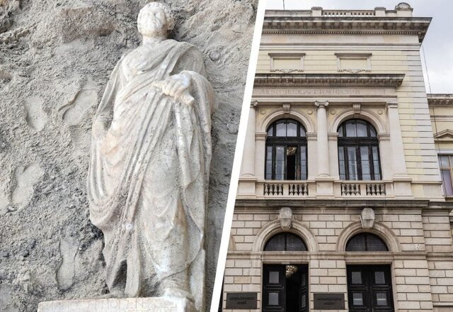 کشف مجسمه باستانی هنگام ساختوساز + عکس