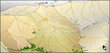 نقشه دسترسی به قله سرلت جبهه جنوبی، روستای رندان