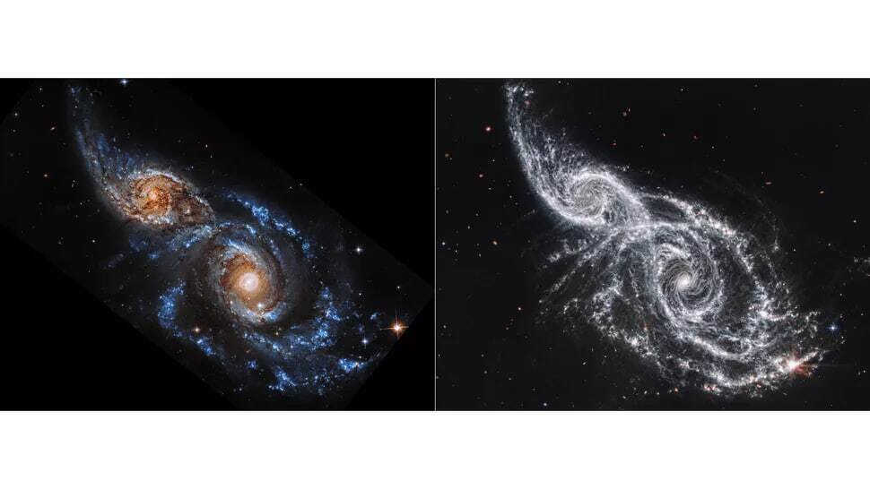 عکس مشترک تلسکوپهای فضایی جیمز وب و هابل از «چشمان غرق در خون»!