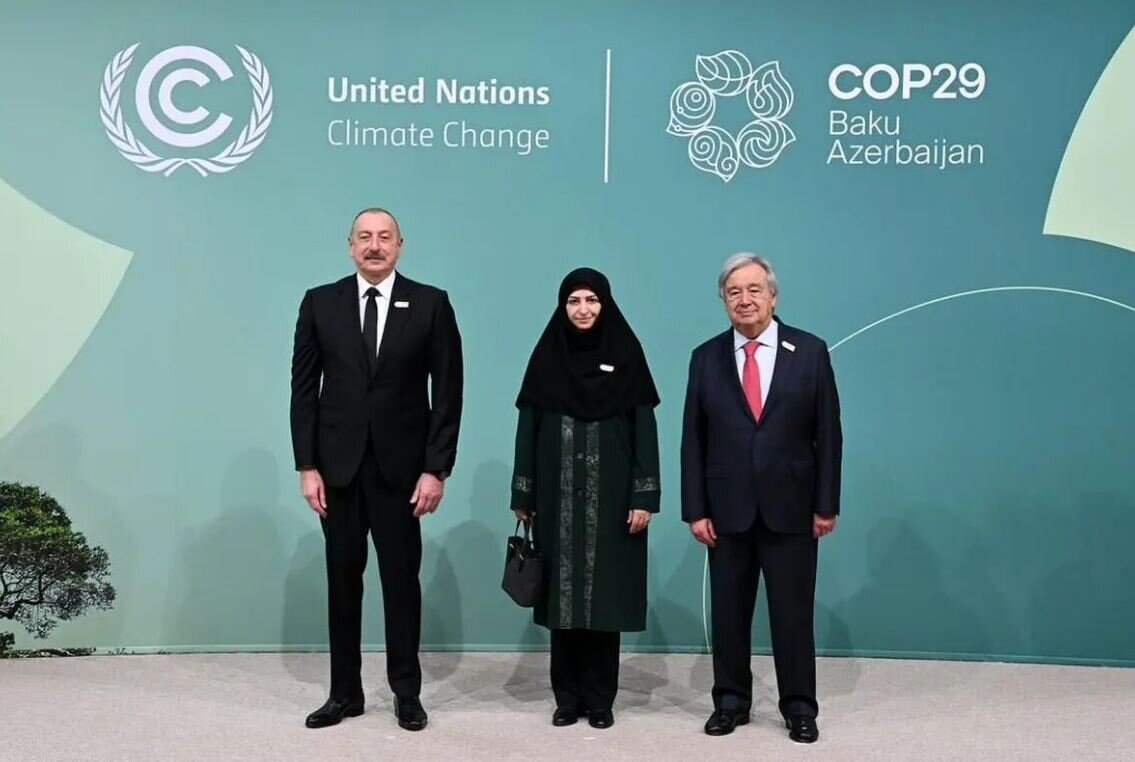 استقبال علیاف و گوترش از شینا انصاری | عکس