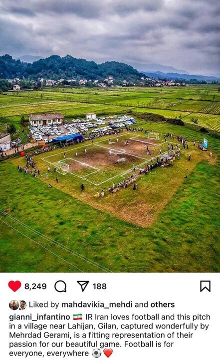 تصویر بینظیری که رئیس فیفا از ایران منتشر کرد