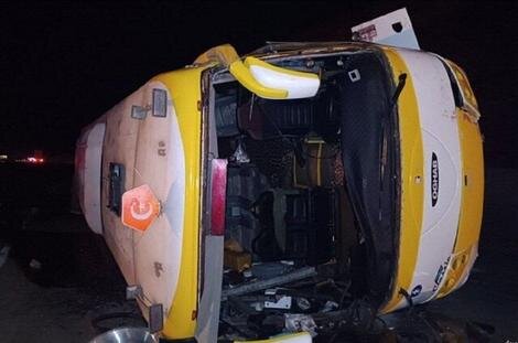 واژگونی اتوبوس در جاده زاهدان به زابل با ۲۸ حادثهدیده و ۴ مصدوم