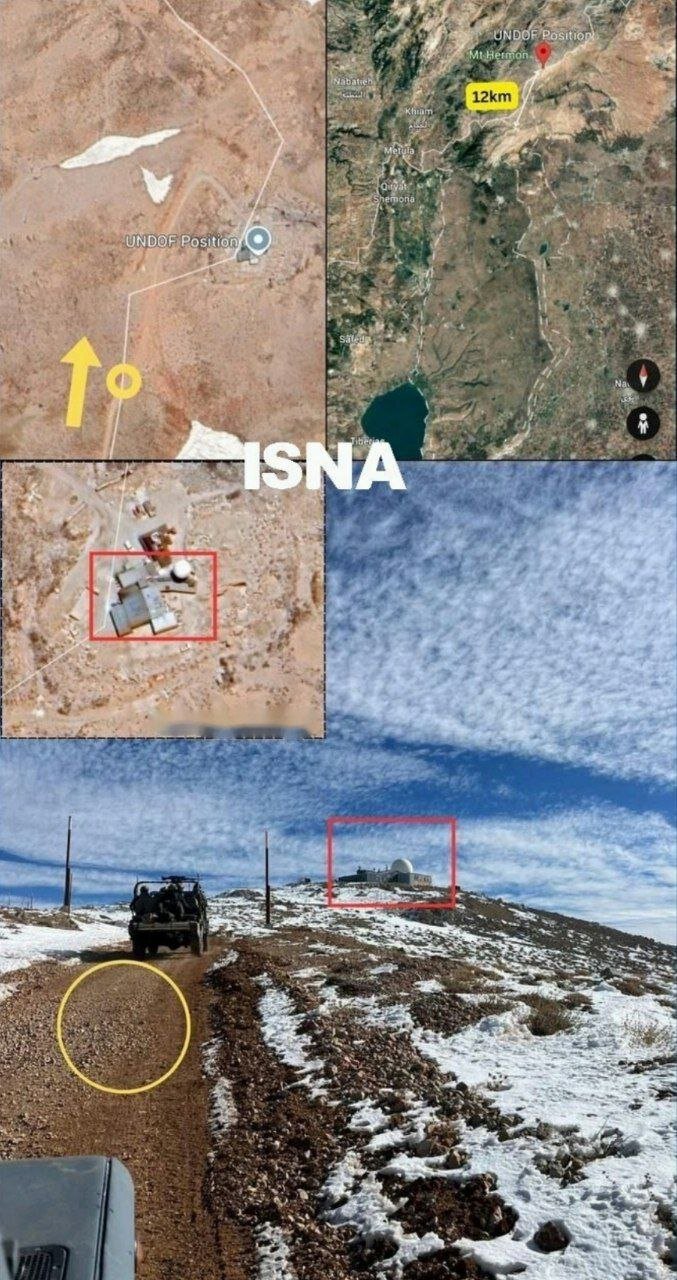 تصاویر | صهیونیست ها پرچم خود را در منطقه حائل با سوریه نصب کردند!