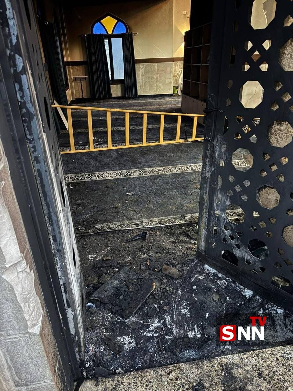 ببینید | شهرکنشینان صهیونیست چه بر سر یک مسجد در کرانه باختری آوردند