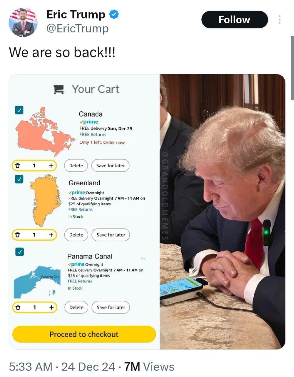 توئیت فوق جنجالی پسر ترامپ : این سه کشور آماده فروش اند!