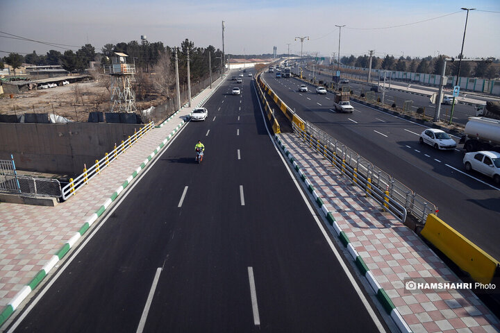 مراسم بهره‌برداری از پروژه تعریض محور قدیم تهران قم