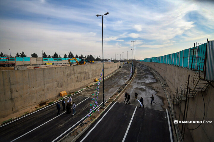 مراسم بهره‌برداری از پروژه تعریض محور قدیم تهران قم