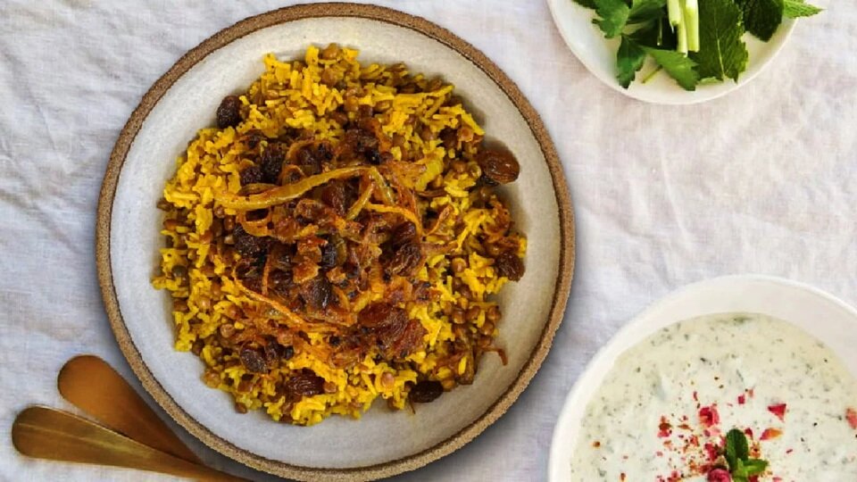 چطور بدون گوشت عدس پلو بپزیم ؟