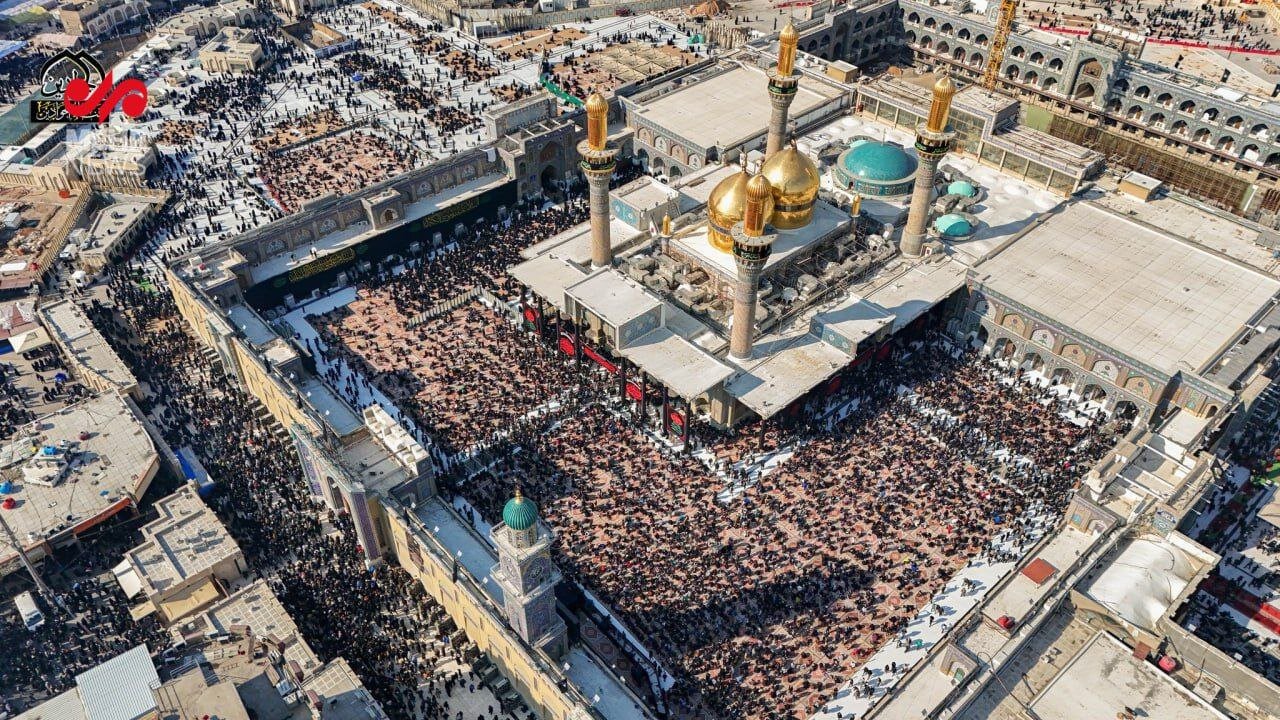 تصاویر هوایی از خیل عظیم شیعیان در سالروز شهادت امام موسی کاظم(ع) در کاظمین | ویدئو