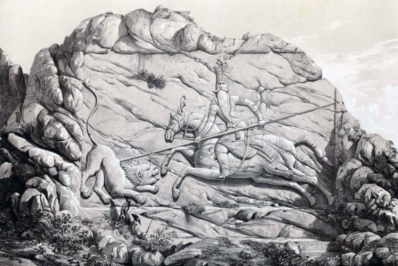 شکار شیر فتحعلی شاه و سنگنگارهای که تکهتکه شد