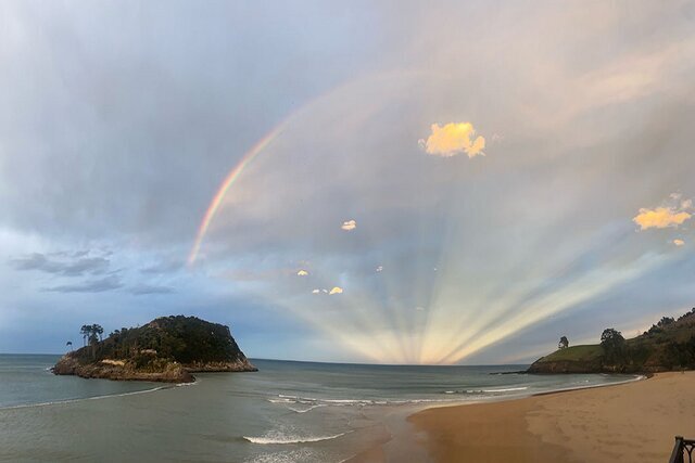 جلوه زیبای رنگینکمان بر فراز اسپانیا | عکس