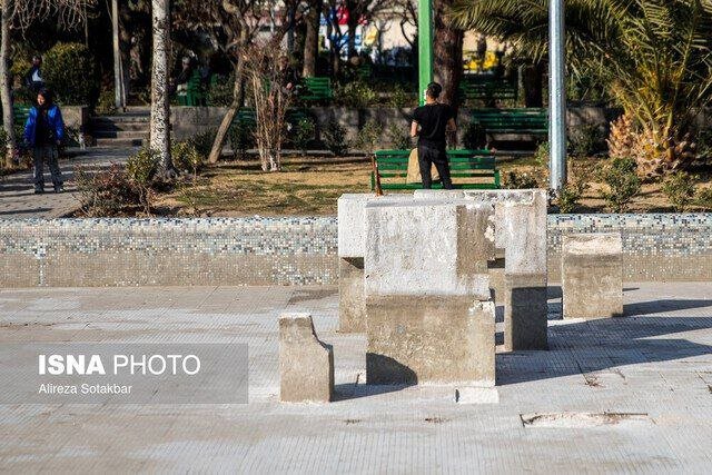 غیب شدن مجسمه‌های حوض پارک دانشجو ! | تصاویر