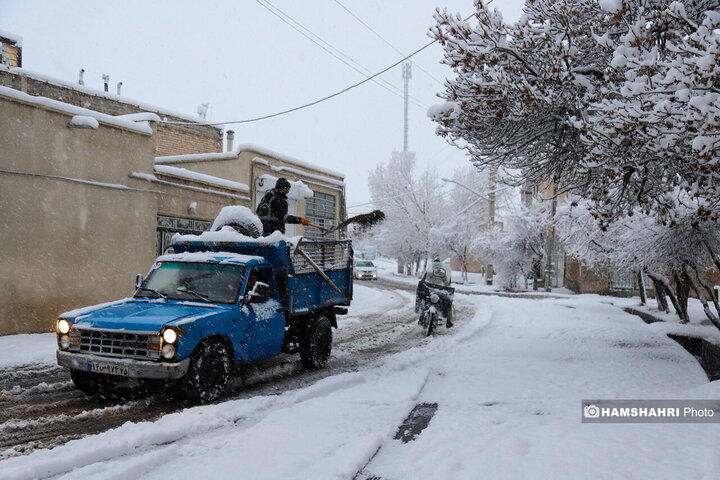 اولین برف زمستانی در اهر