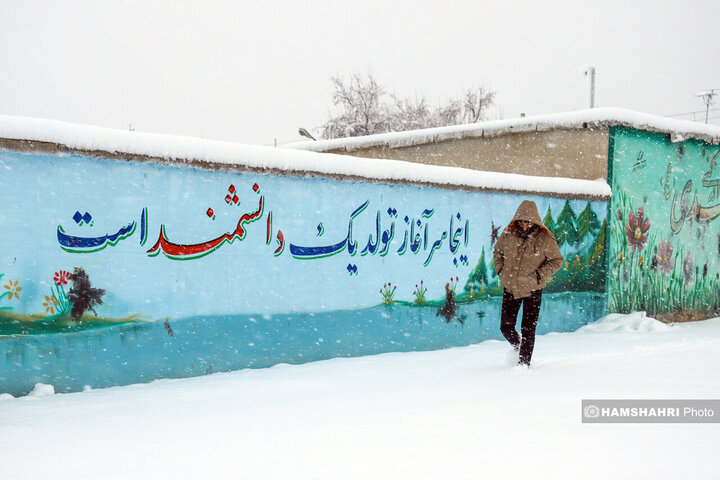 اولین برف زمستانی در اهر