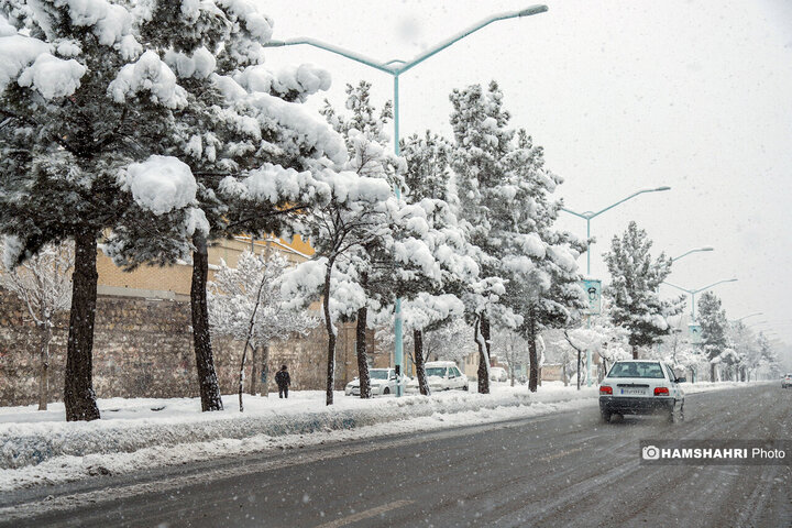 اولین برف زمستانی در اهر