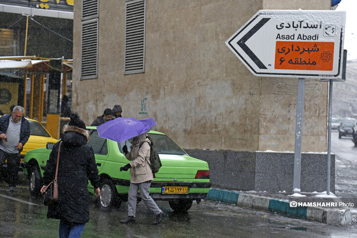 بارش برف امروز در تهران