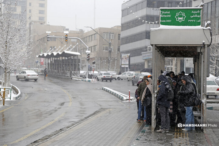 بارش برف امروز در تهران