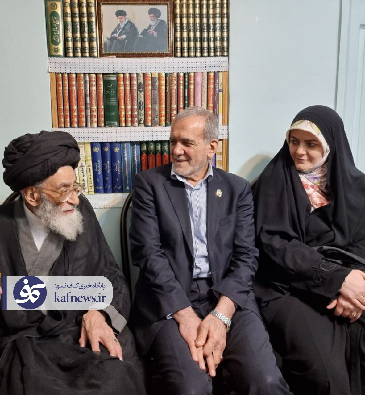 دیدار پزشکیان و دخترش با آیت الله ‎آل‌ هاشم | عکس
