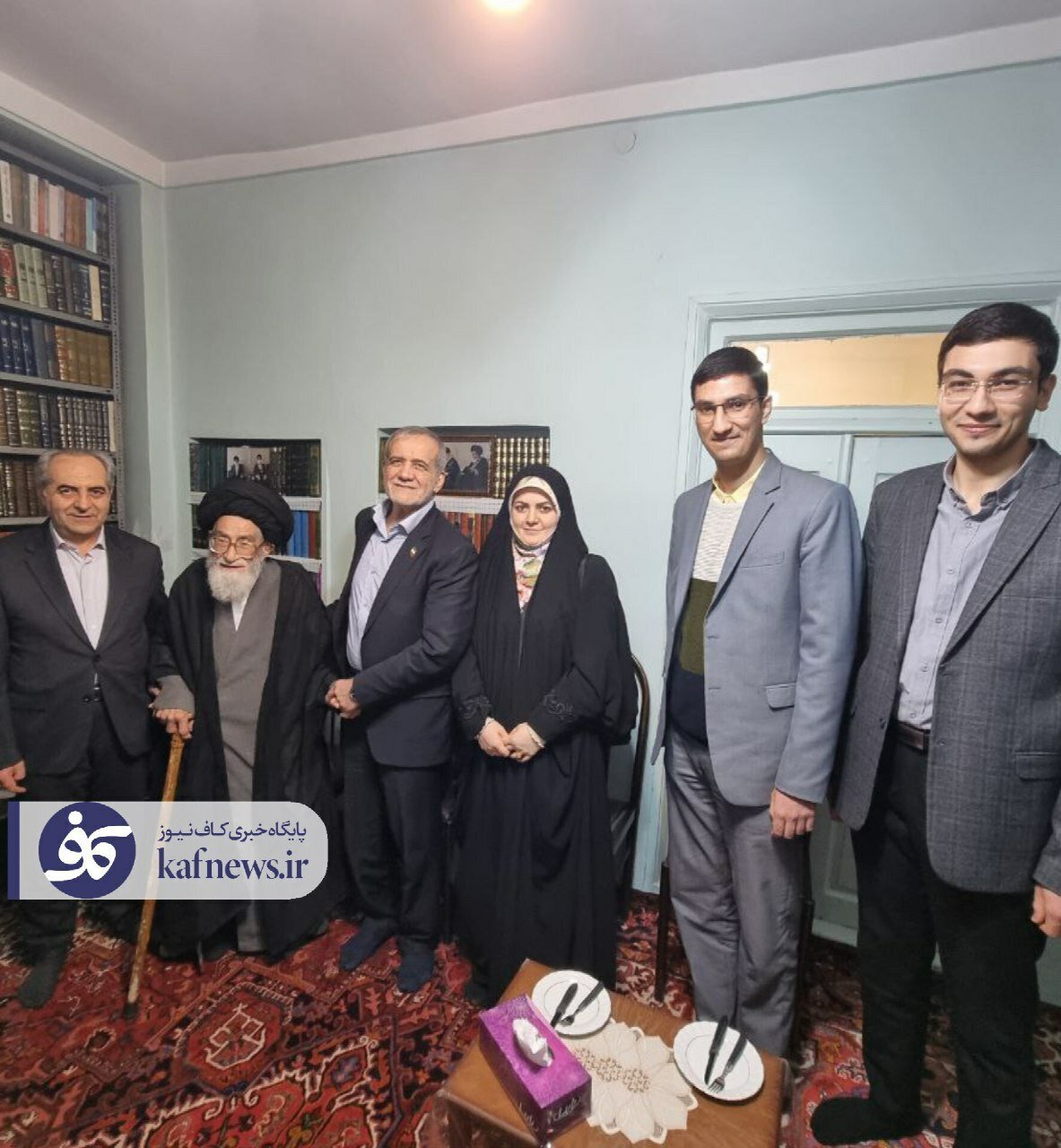 دیدار پزشکیان و دخترش با آیت الله ‎آل‌ هاشم | عکس