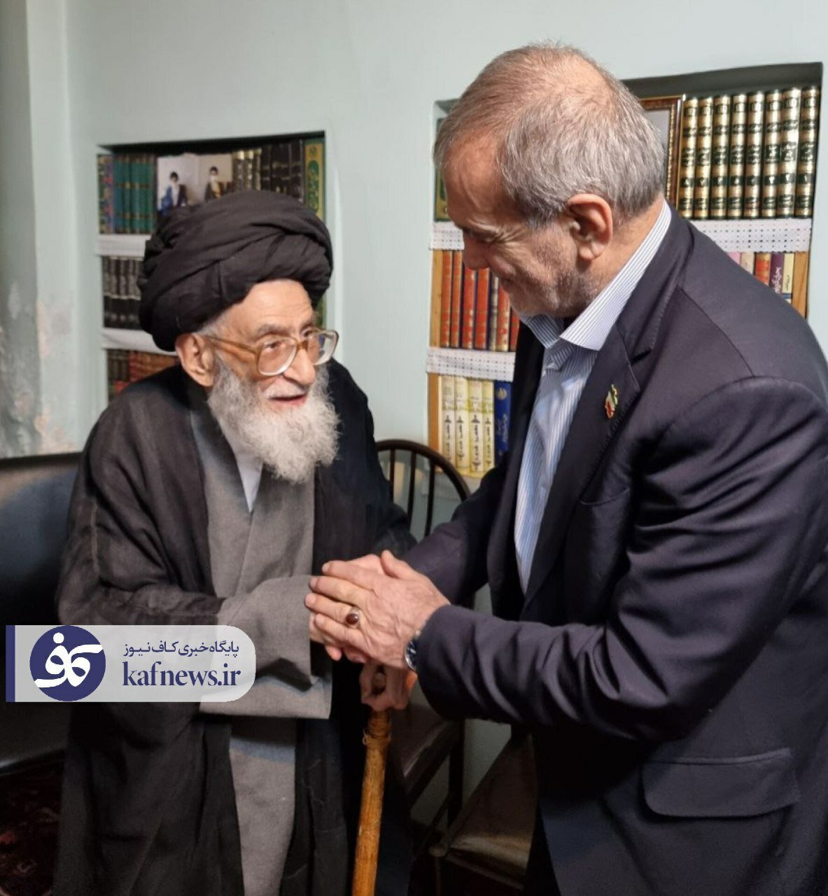 دیدار پزشکیان و دخترش با آیت الله آل هاشم | عکس