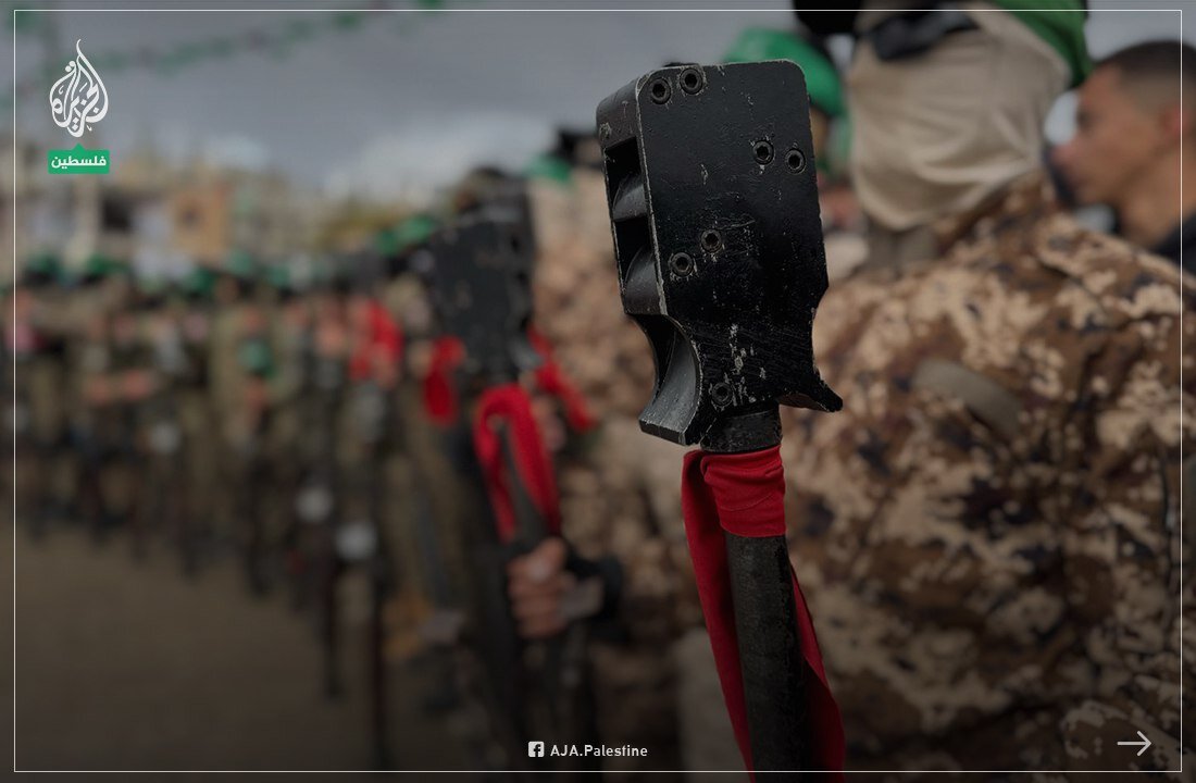 تکتیراندازان گردانهای قسام در مراسم تحویل اسرای اسرائیلی | تصاویر