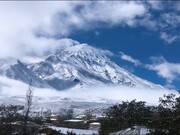 دماوند پوشیده از برف شد + ۲ ویدئو