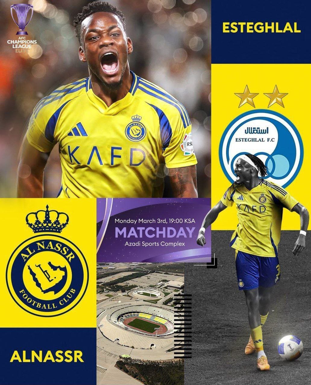 پوستر روز بازی النصر مقابل استقلال؛ جذابیت در عین سادگی | عکس