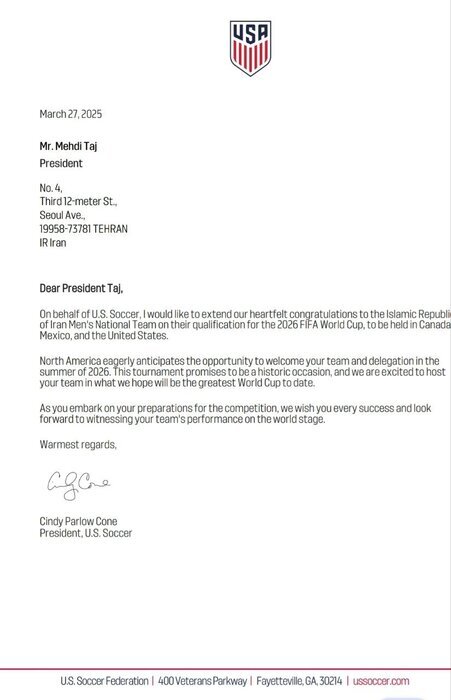 آمریکا صعود ایران به جام جهانی را تبریک گفت + متن