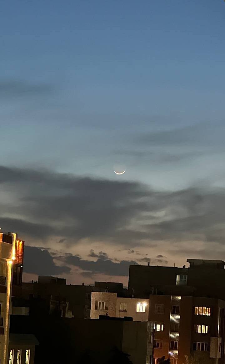 هلال ماه شوال در آسمان  کرج