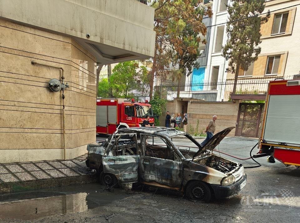 تصاویر انفجار خودرو در محله قلهک تهران