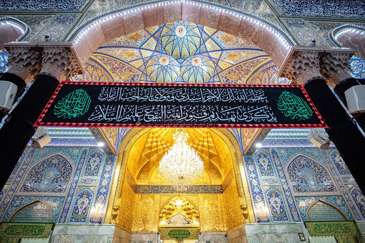 سیاهپوش شدن حرمین مطهر اباعبدالله الحسین (ع) و حضرت عباس (ع) در سالگرد تخریب بقیع | تصاویر