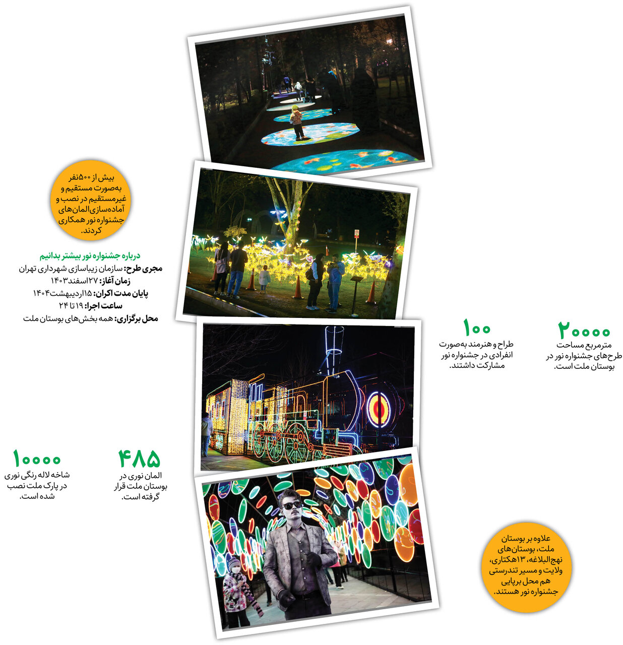 سلفی با نور در پارک ملت