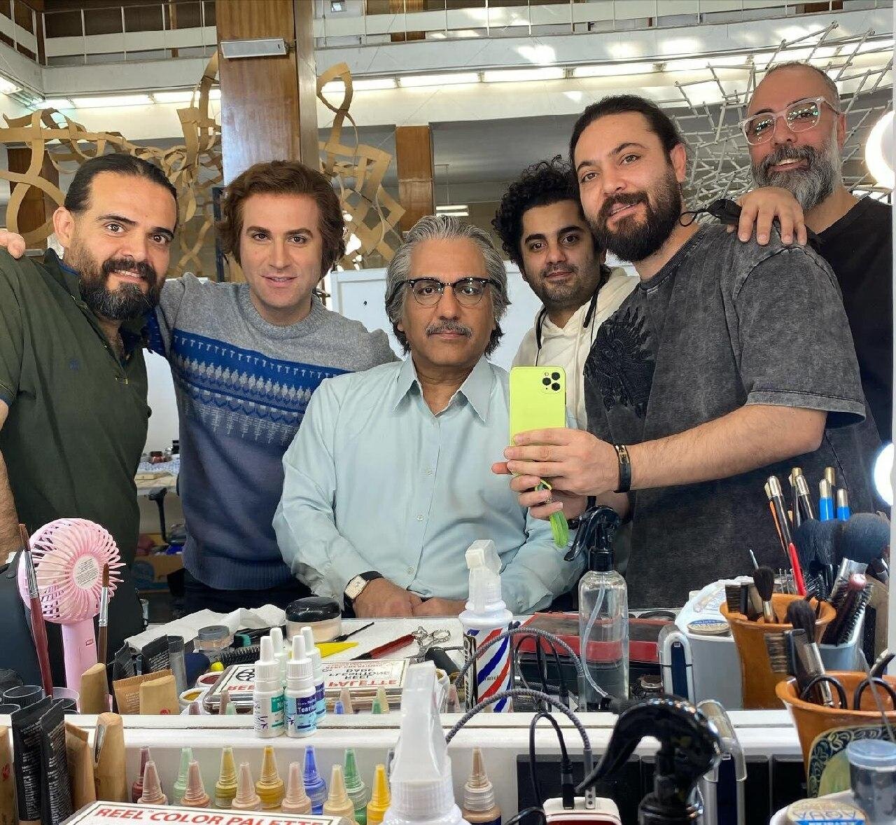 مهران مدیری و هوتن شکیبا در پشت صحنه تاسیان | عکس