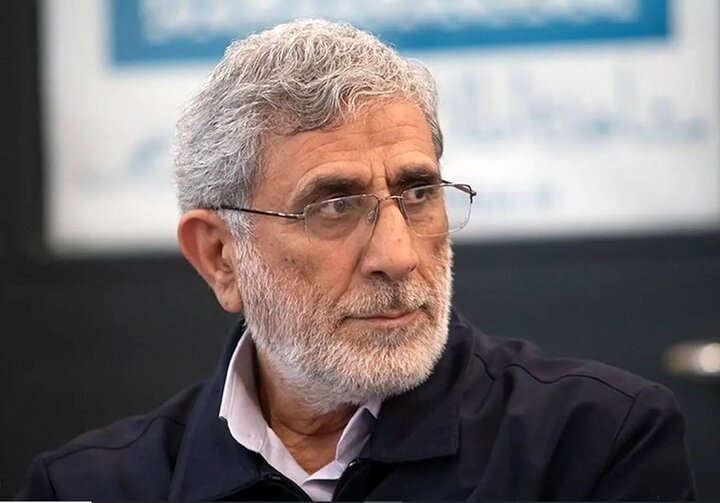 حضور سردار قاآنی در مراسم سالگرد شهدای کنسولگری ایران در دمشق + ویدئو