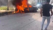 اولین تصاویر از محل انفجار خودرو در لبنان | ویدئو