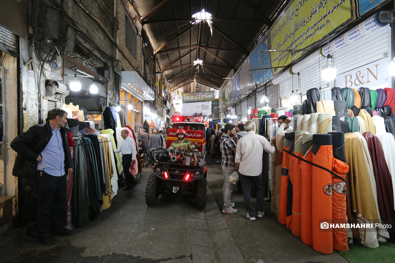 تجهیزات ویژه آتش نشانی تهران برای حریق بازار