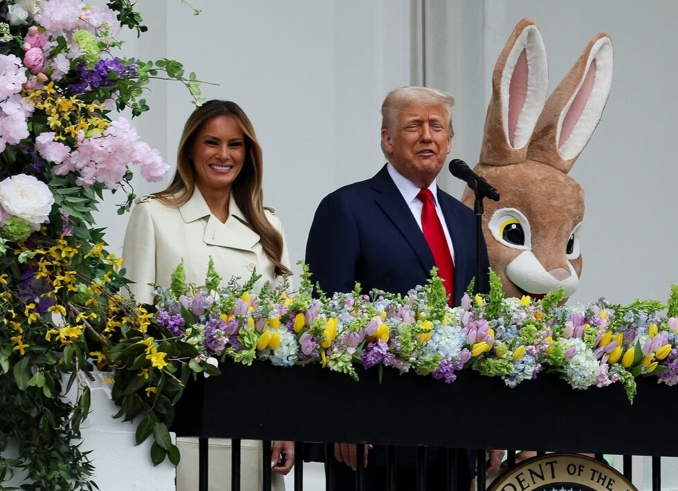 تصاویر؛ ترامپ و همسرش میزبان مراسم سالانه قل دادن تخممرغ عید پاک