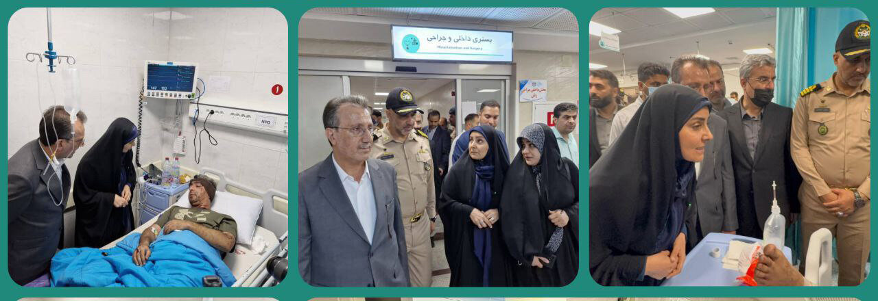 عیادت فرزانه صادق وزیر راه‌ و شهرسازی از مصدومان حادثه بندر شهید رجایی | تصاویر