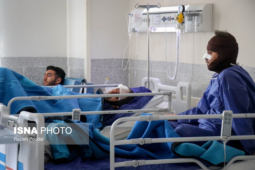 تصاویری از مجروحین حادثه انفجار که در بیمارستان بستری شدند