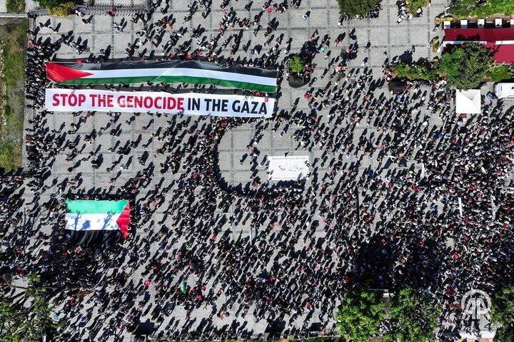 تجمع هزاران نفری ساکنان استانبول در حمایت از غزه + تصاویر