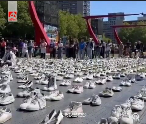 تصاویر زیبا از ادای احترام پزشکان هلندی به شهدای کادر درمان در غزه